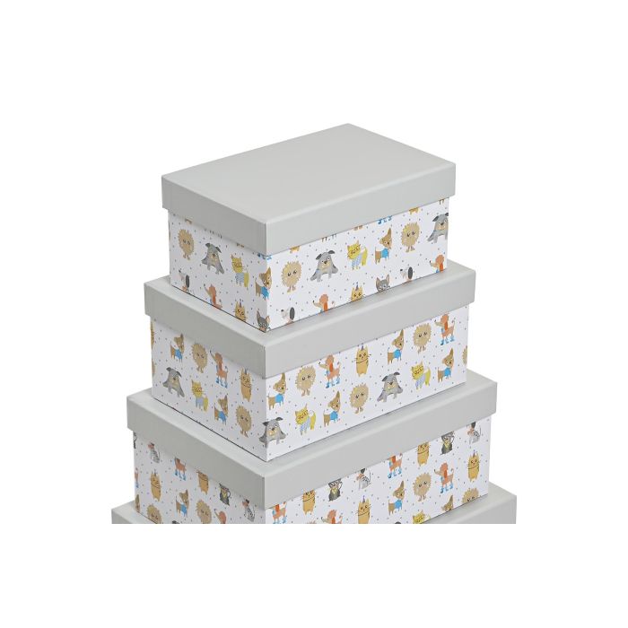 Caja Kids DKD Home Decor Blanco Multicolor 33.5 x 15.5 x 43.5 cm Set de 10 1 Caja Kids DKD Home Decor Blanco Multicolor 33.5 x 15.5 x 43.5 cm Set de 10 1