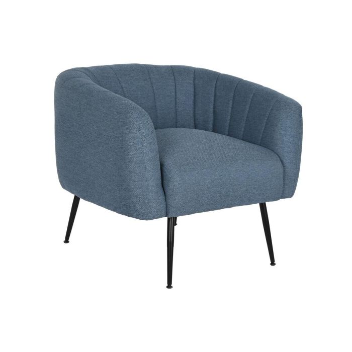 Sillón DKD Home Decor Azul Negro Dorado Espuma Madera Metal 81 x 75 x 73 cm 0 Sillón DKD Home Decor Azul Negro Dorado Espuma Madera Metal 81 x 75 x 73 cm 0