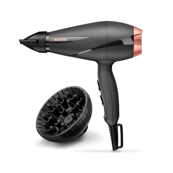 Babyliss 6709DE Secador de Pelo Smooth Pro 2100W con Tecnología Iónica, Anti-encrespamiento, Motor Profesional, Difusor y Concentrador