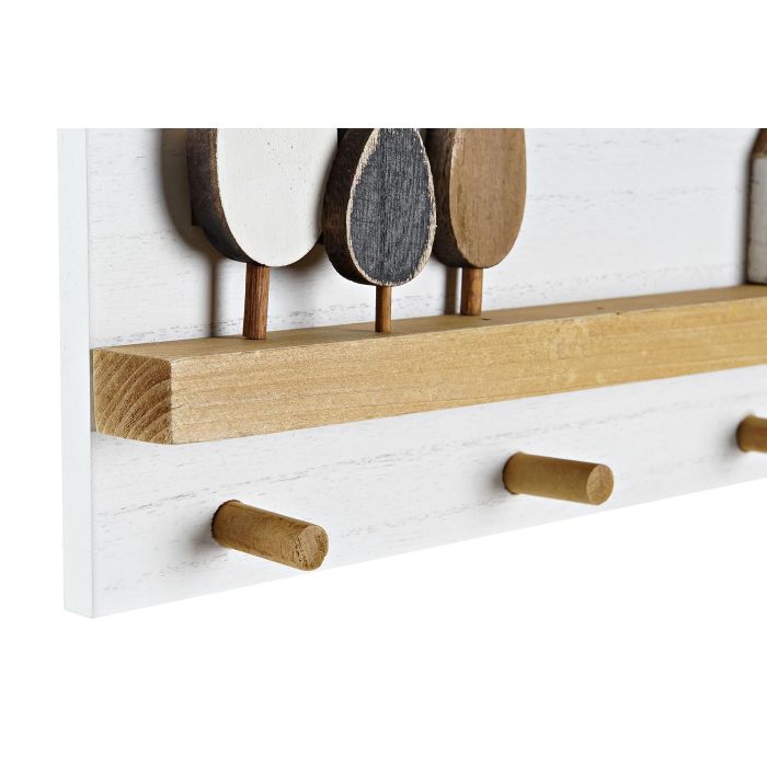 DKD Home Decor Perchero de Pared de Madera Estilo Urban Blanco con Diseño Casitas, 40 cm Ancho x 17 cm Alto x 4 cm Fondo 1 DKD Home Decor Perchero de Pared de Madera Estilo Urban Blanco con Diseño Casitas, 40 cm Ancho x 17 cm Alto x 4 cm Fondo 1