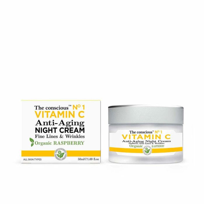 The Conscious™ Crema Noche Vitamina C Anti-Edad Frambuesa Orgánica, Hidratante & Luminosidad para Todo Tipo de Pieles 50 ml