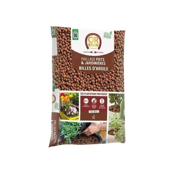 Or Brun OBRPARG6U Bolas de Arcilla, Sustrato Granulado Oro Marrón 6L para Drenaje de Plantas Or Brun OBRPARG6U Bolas de Arcilla, Sustrato Granulado Oro Marrón 6L para Drenaje de Plantas