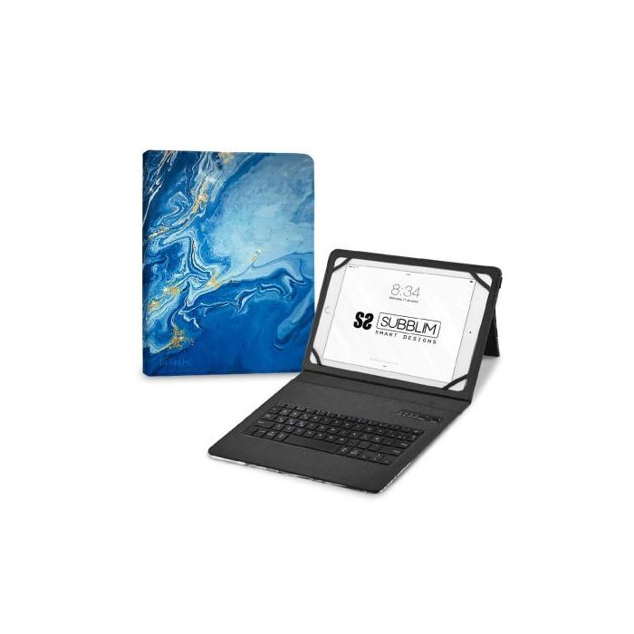 Funda con Teclado Subblim Keytab Pro Bluetooth para Tablets de 9"-11"/ Marmol Azul Funda con Teclado Subblim Keytab Pro Bluetooth para Tablets de 9"-11"/ Marmol Azul