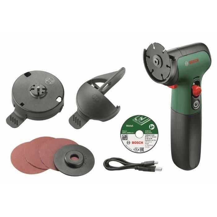 Bosch EasyCut Grind Mini Amoladora Inalámbrica de 1 Mano con Batería de Litio y Discos Multimaterial/Metálico 1