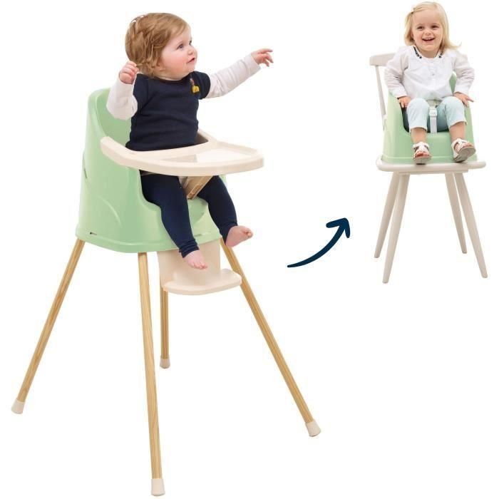 Thermobaby TER3023191989739 Silla alta verde Céladon Green - Hecho en Francia