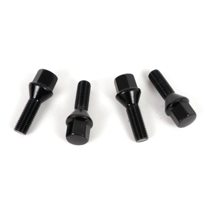 Omp OMPS09521201 Juego 4 Tornillos M12x1.5 Cónico Largo 28mm Llave 17 Negro Din 10.9