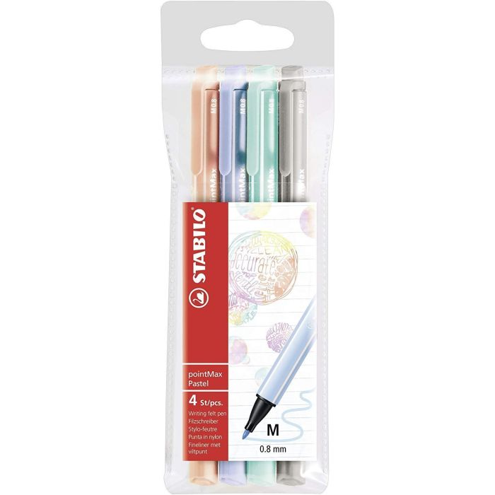 Stabilo Rotuladores Para Escritura Pointmax Punta M C-Surtidos Pastel Estuche 4 Ud