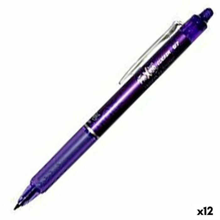 Bolígrafo Pilot Frixion Clicker Tinta borrable Violeta 0,4 mm 12 Unidades