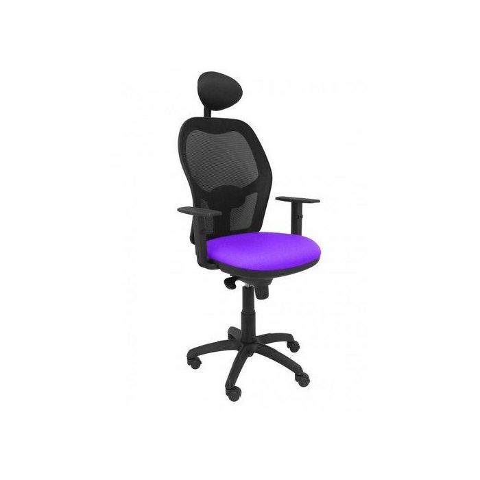 Silla Piqueras Y Crespo Jorquera Brazos Regulables Cabecero Fijo Mecanismo Sincro Con Regulador De Tension Respaldo De Malla Negra Y Asiento Tapizado Bali Lila