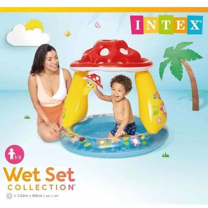 Intex Piscina Hinchable Infantil Bebés Champignon 102x89 CM Niños Niñas 1-3 Años 2