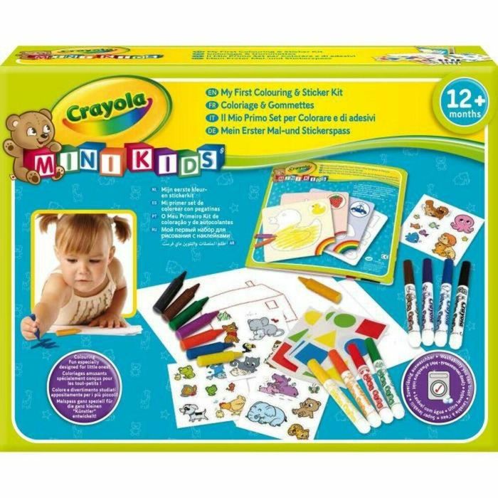 CRAYOLA MINI KIDS Mi primera caja para colorear y pegatinas