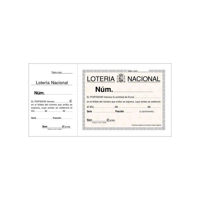 Talonario Loteria Dos Tintas Loan 10 unidades