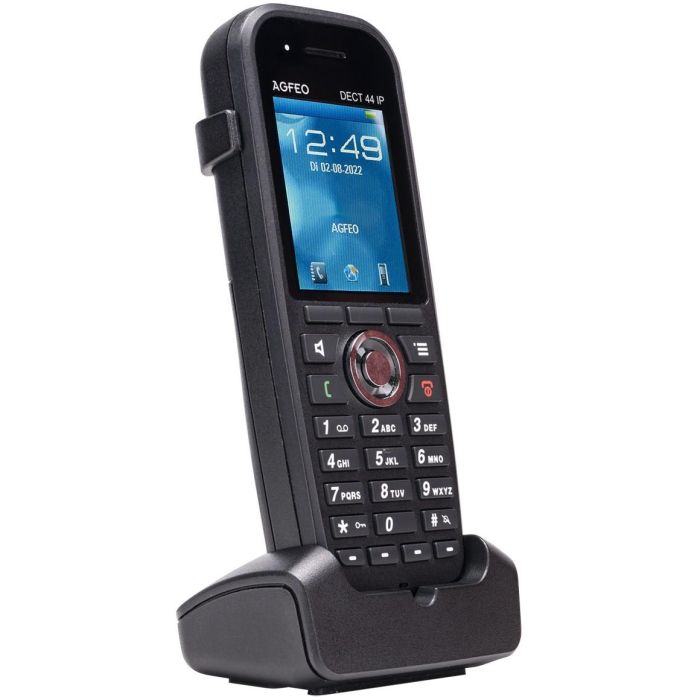 AGFEO DECT 44 IP Teléfono IP Inalámbrico de Escritorio Negro con Pantalla TFT y 100 entradas
