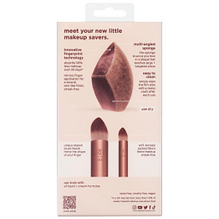 Real Techniques MAKEUPSAVER SPONGE + BRUSH ESTUCHE 3 pz para Maquillaje 2