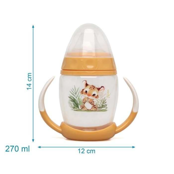KioKids Taza Aprendizaje Tigre Asas Bebé 270 mL Mostaza Colección Honey 3