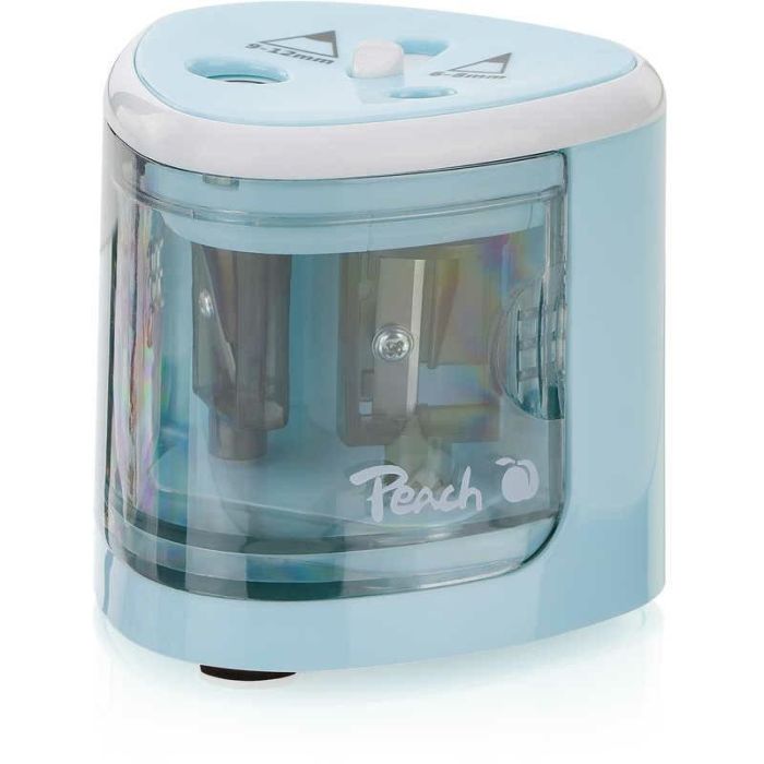 Peach PO102 - Afilador de Lápices Eléctrico Universal Azul