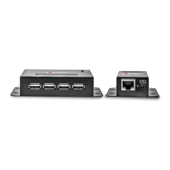 Lindy 4 Port USB 2.0 Cat.6 Extender, Extensor de 50m para Dispositivos USB, Conexión por Cable de Red
