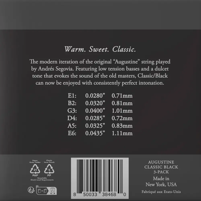 Augustine Pack 3 Juegos Clásica Nylon Tensión Baja 2