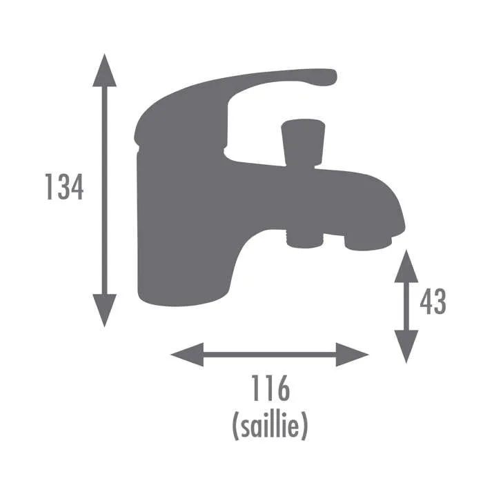 Edouard Rousseau ROU3047404062347 Mezclador de ducha de baño cromado de un orificio FIRA Edouard Rousseau ROU3047404062347 Mezclador de ducha de baño cromado de un orificio FIRA
