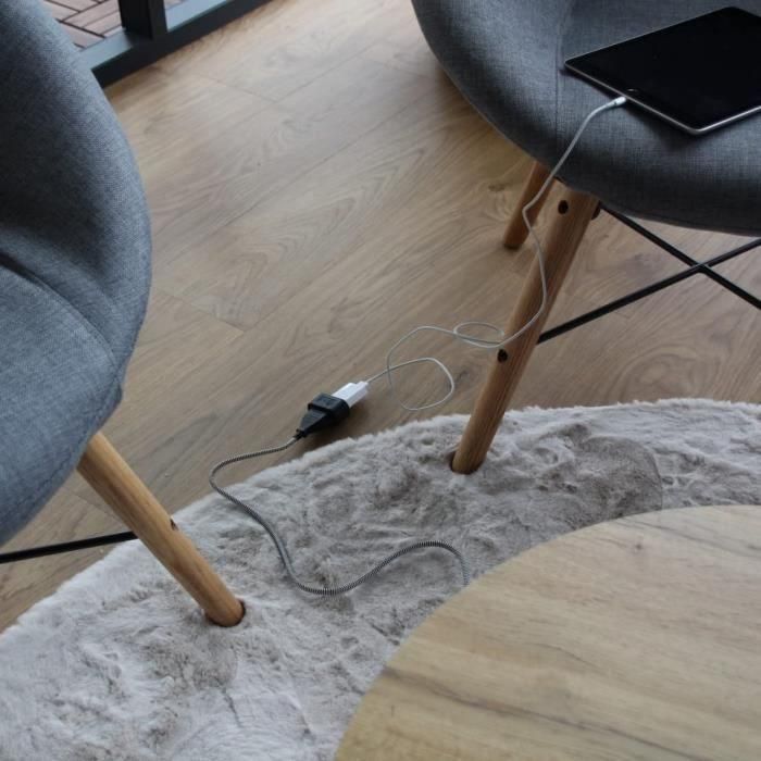 Chacon CHA5411478661115 Extensión Eléctrica de Cable Textil 6 Amperios 1.5 Metros Negro/Blanco 4 Chacon CHA5411478661115 Extensión Eléctrica de Cable Textil 6 Amperios 1.5 Metros Negro/Blanco 4