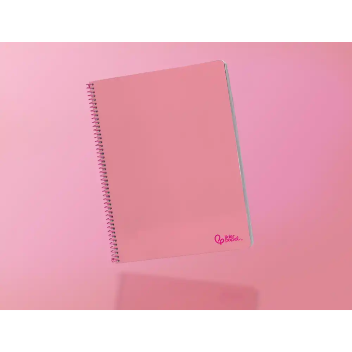 Liderpapel Cuaderno espiral A4 Smart tapa blanda 80 hojas 75gr cuadro 4mm con margen color rosa 8