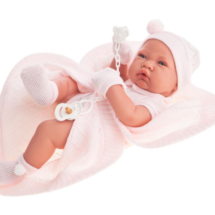 Muñecas Antonio Juan Muñeca Recién Nacida 50064 Toquilla Punto 42 Cm Niña Vinilo Ojos Azules 2