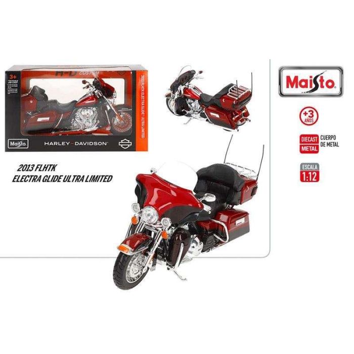Moto metal maisto harley davidson electra glide escala 1:12. 1 Moto metal maisto harley davidson electra glide escala 1:12. 1