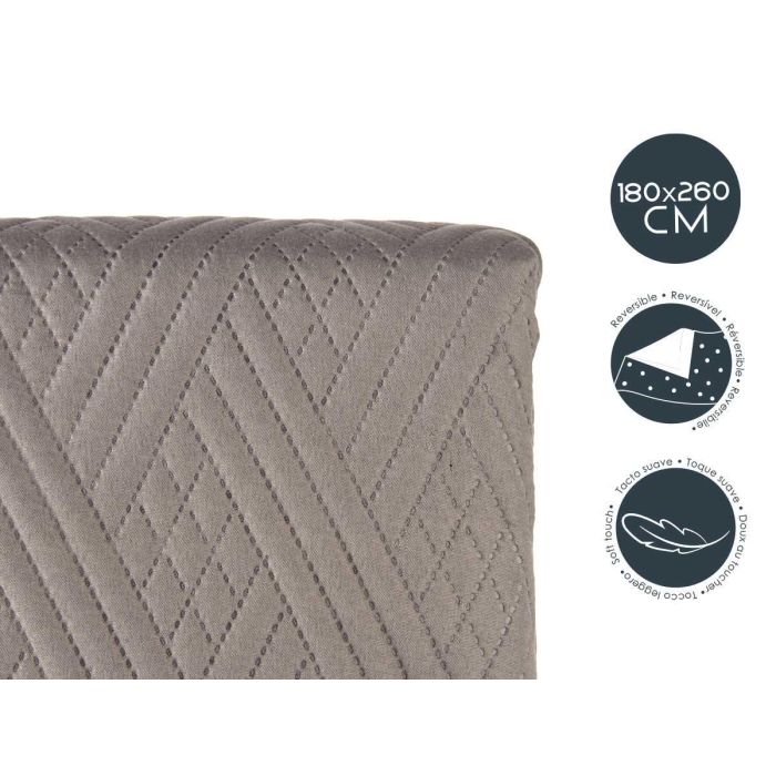 Colcha Cama Reversible 180X260 Gris Oscuro Y Azul Giftdecor (6 Unidades) 3 Colcha Cama Reversible 180X260 Gris Oscuro Y Azul Giftdecor (6 Unidades) 3
