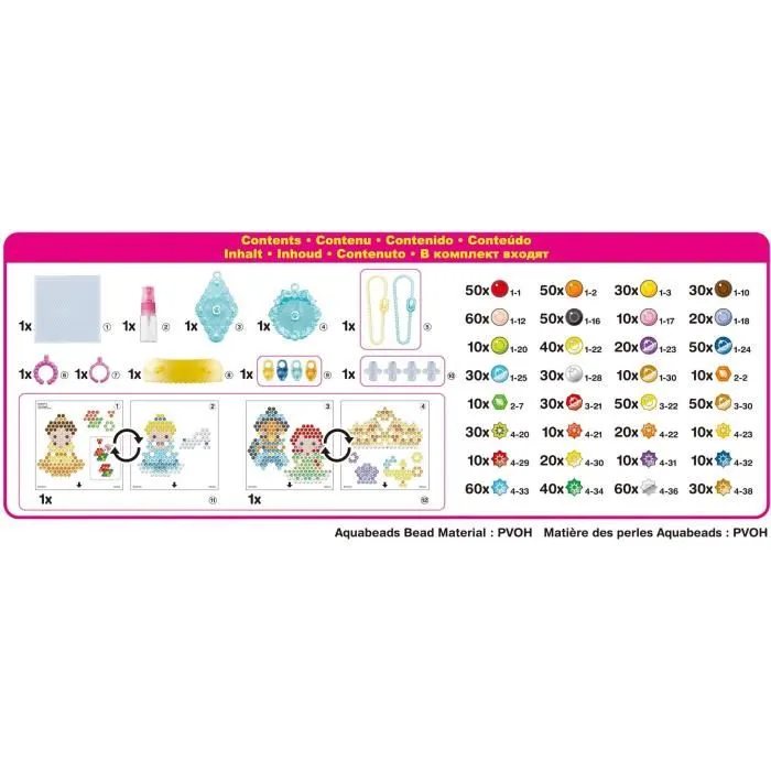 Aquabeads 31997 Mis Accesorios de Princesas de Disney Perlas que se Adhieren con Agua