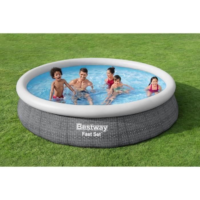 Piscina elevada BESTWAY Fast Set - Redonda - 366 x 76 cm - Cartucho de bomba y filtro 2 Piscina elevada BESTWAY Fast Set - Redonda - 366 x 76 cm - Cartucho de bomba y filtro 2