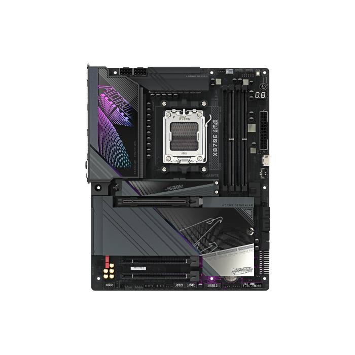 GIGABYTE Placa base X870E AORUS MASTER - Compatible con CPUs AMD Ryzen 9000, VRM digital de 16+2+2 fases, hasta 8200MHz DDR5 (OC), 4xPCIe 5.0 + 4xM.2, Wi-Fi 7, LAN 5GbE, USB 3.2 Gen 2x2 1 GIGABYTE Placa base X870E AORUS MASTER - Compatible con CPUs AMD Ryzen 9000, VRM digital de 16+2+2 fases, hasta 8200MHz DDR5 (OC), 4xPCIe 5.0 + 4xM.2, Wi-Fi 7, LAN 5GbE, USB 3.2 Gen 2x2 1