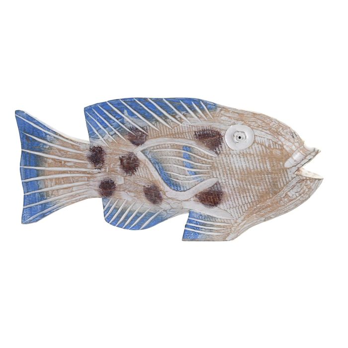 DKD Home Decor Figura Decorativa Pez Mediterráneo Hecha a Mano Madera Albasia Azul y Natural 5x18x40 cm 0 DKD Home Decor Figura Decorativa Pez Mediterráneo Hecha a Mano Madera Albasia Azul y Natural 5x18x40 cm 0