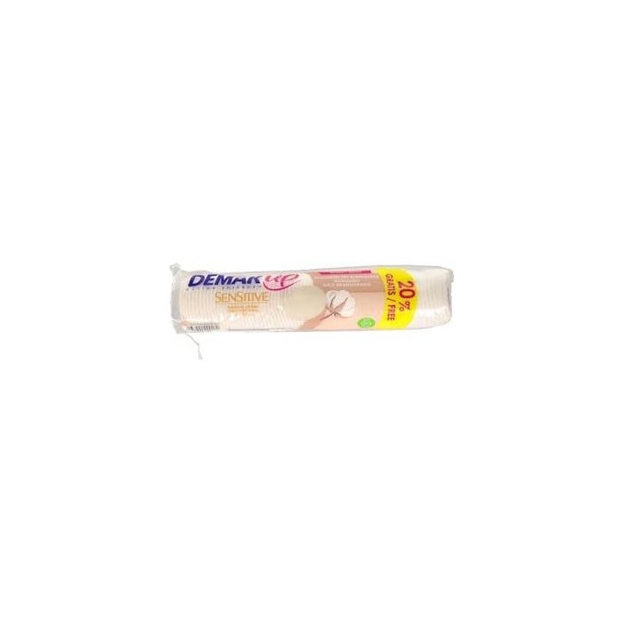 Demak'Up Discos Desmaquilladores Sensitive Ultra Suaves con Extracto de Aceite de Algodón, Ideales para Piel Sensible y Ojos - 72 Unidades