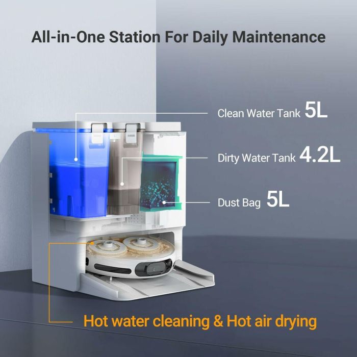 EZVIZ EZV1726330905836 RS20 Pro Robot aspirador con mopa, 7200 Pa succión, limpieza agua caliente 60°C, cepillo lateral elevado. 21 EZVIZ EZV1726330905836 RS20 Pro Robot aspirador con mopa, 7200 Pa succión, limpieza agua caliente 60°C, cepillo lateral elevado. 21