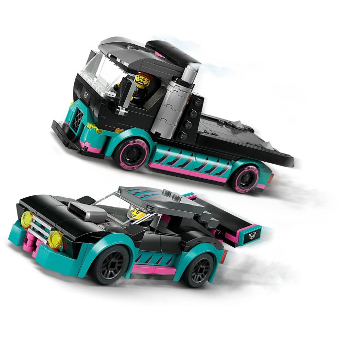 LEGO City Coche de Carreras y Camión de Transporte 60406 - Set de Construcción con 2 Minifiguras 3 LEGO City Coche de Carreras y Camión de Transporte 60406 - Set de Construcción con 2 Minifiguras 3