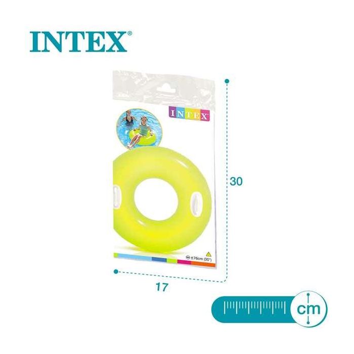 Intex Flotador Rueda Neón Hinchable PVC 76 cm con Asas para Niños +8 Años - Modelos Surtidos 6