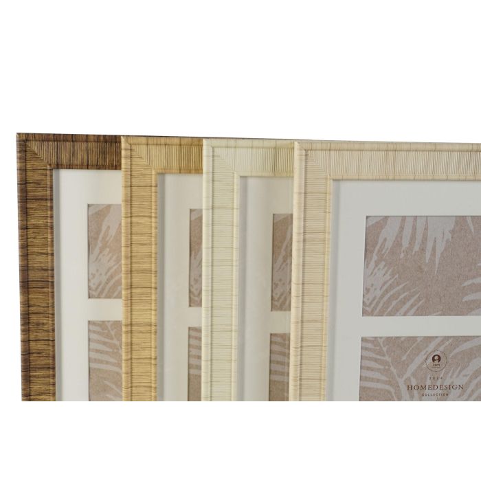 Marco Multifoto Scandi DKD Home Decor Natural Beige 2 x 44 x 26 cm (4 Unidades) 1