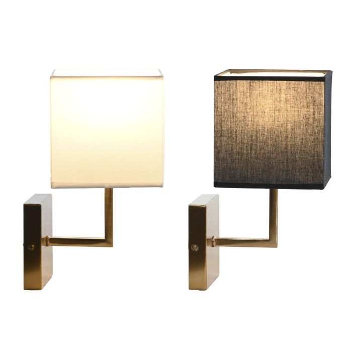 Aplique de Pared DKD Home Decor Blanco Negro Dorado 50 W 220 V 15 x 19 x 27 cm 15 x 19 x 30 cm (2 Unidades) 2