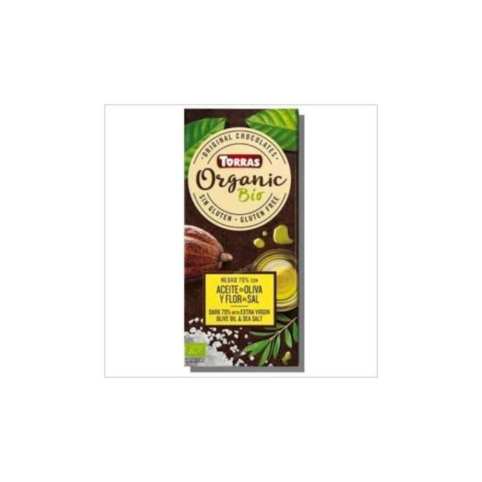 TORRAS Chocolate Negro 70% con Aceite de Oliva Bio sin Gluten 100g