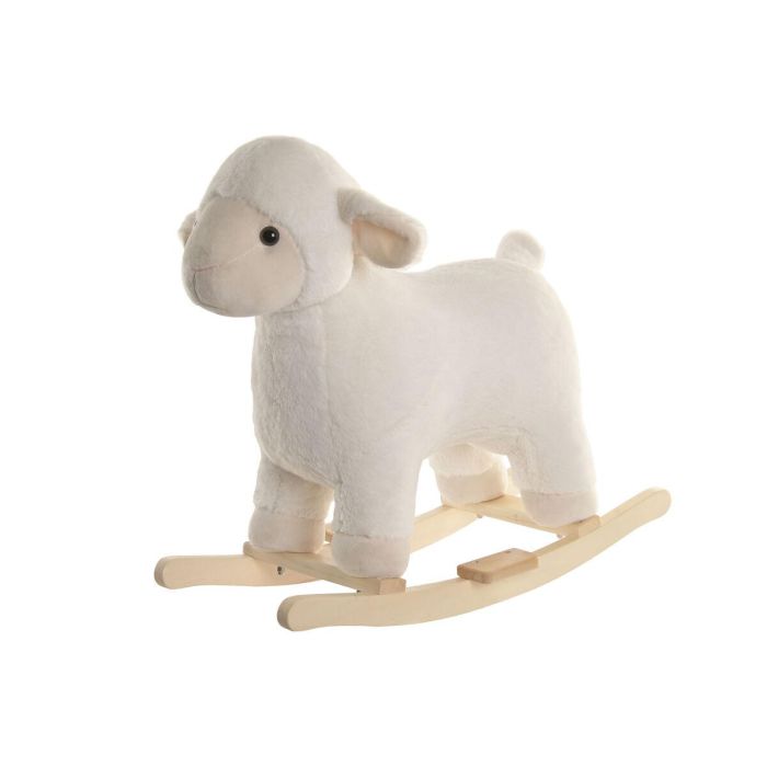 DKD Home Decor Mecedora Infantil de Oveja, Poliéster y Madera, Blanco/Natural, 33 x 50 x 64 cm 0 DKD Home Decor Mecedora Infantil de Oveja, Poliéster y Madera, Blanco/Natural, 33 x 50 x 64 cm 0