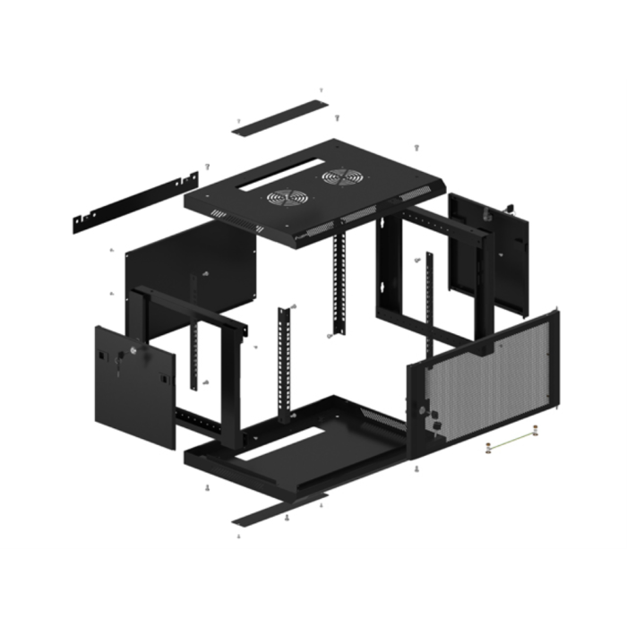 Lanberg Armario Rack 19 Pulgadas 6U 600x450mm Negro para Montaje en Pared 6 Lanberg Armario Rack 19 Pulgadas 6U 600x450mm Negro para Montaje en Pared 6