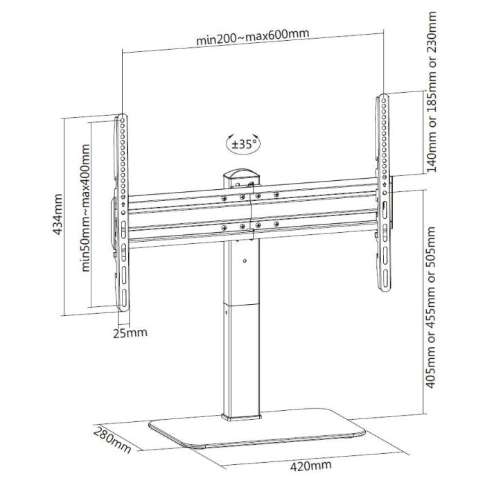 Equip Soporte Mesa Con Base Vesa para Pantallas hasta 70" y 40 kg, MPN: 650612 9 Equip Soporte Mesa Con Base Vesa para Pantallas hasta 70" y 40 kg, MPN: 650612 9