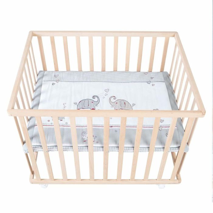 Roba Jumbotwins Parque para bebés de madera maciza natural, altura ajustable 3 niveles, con ruedas con freno, tapete patrón elefante incluido 15 Roba Jumbotwins Parque para bebés de madera maciza natural, altura ajustable 3 niveles, con ruedas con freno, tapete patrón elefante incluido 15