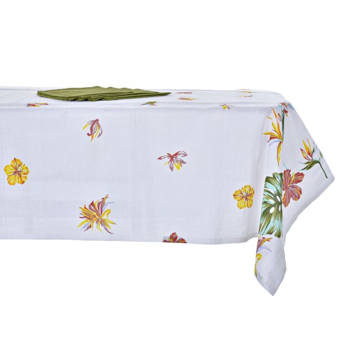 DKD Home Decor Mantel Tropical Tropic Garden Set 9 Poliéster Multicolor Blanco 250x150 cm (2 Unidades) 3 DKD Home Decor Mantel Tropical Tropic Garden Set 9 Poliéster Multicolor Blanco 250x150 cm (2 Unidades) 3