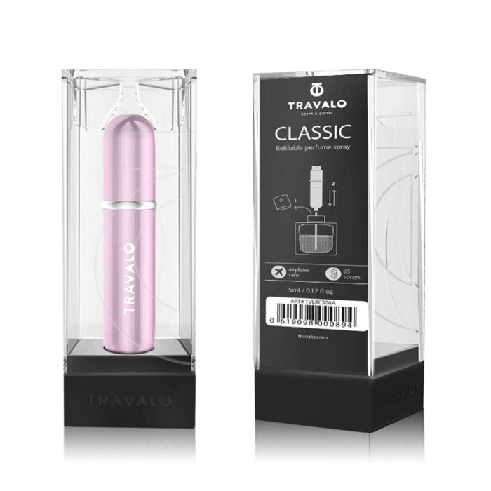 Travalo Classic HD #Pink Atomizador Spray Recargable de Perfume Unisex para Viaje 5 ml, Botella Portátil sin Vidrio con Sistema U-Change 1