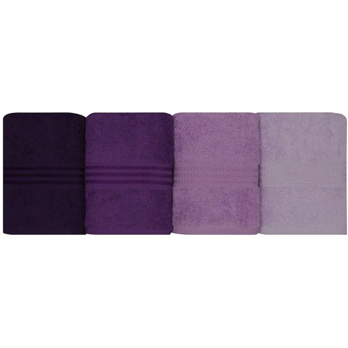Juego de 4 Toallas de Mano 50 x 90 cm Morado - HOB8681181150375