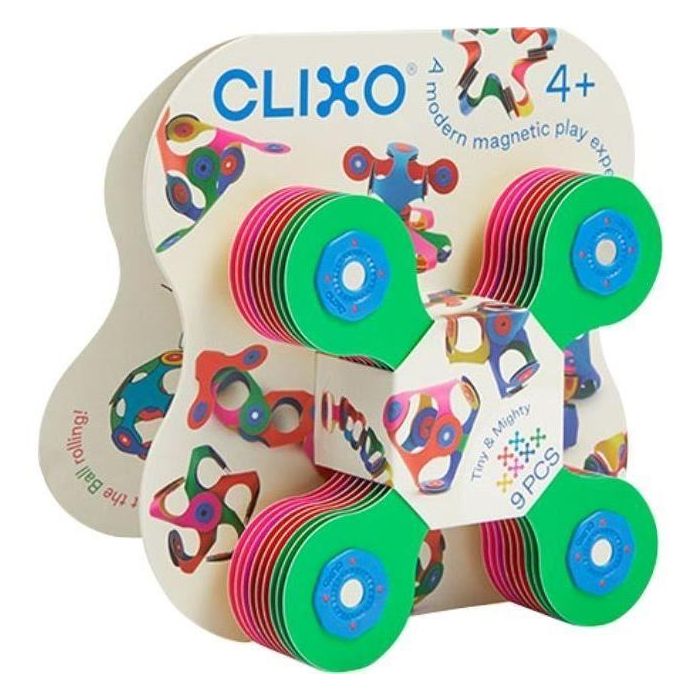 Gipsy Toys AAADG59423 Tiny & Mighty CLIXO - Juego Construcción Magnético Flexible, Duradero, 9 Piezas, A partir de 4 Años