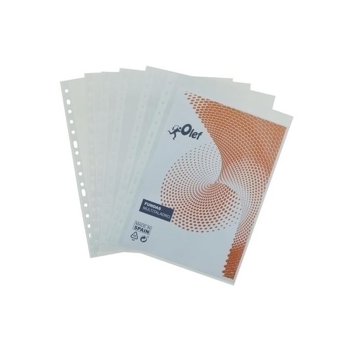 Funda Multitaladro Olef Pp 90Μ Pl.Nj. A4 16 Tal.Rfzo. Paquete De 100