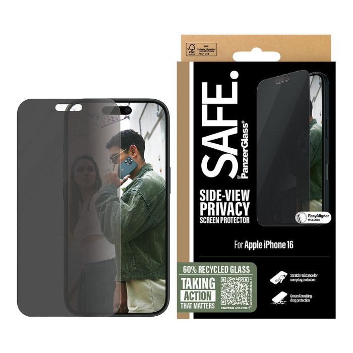 PanzerGlass Protector de Pantalla de Privacidad para iPhone 16 / 15 - Ultra-Wide Fit, Transparente, Resistente a Rayones y Golpes 1