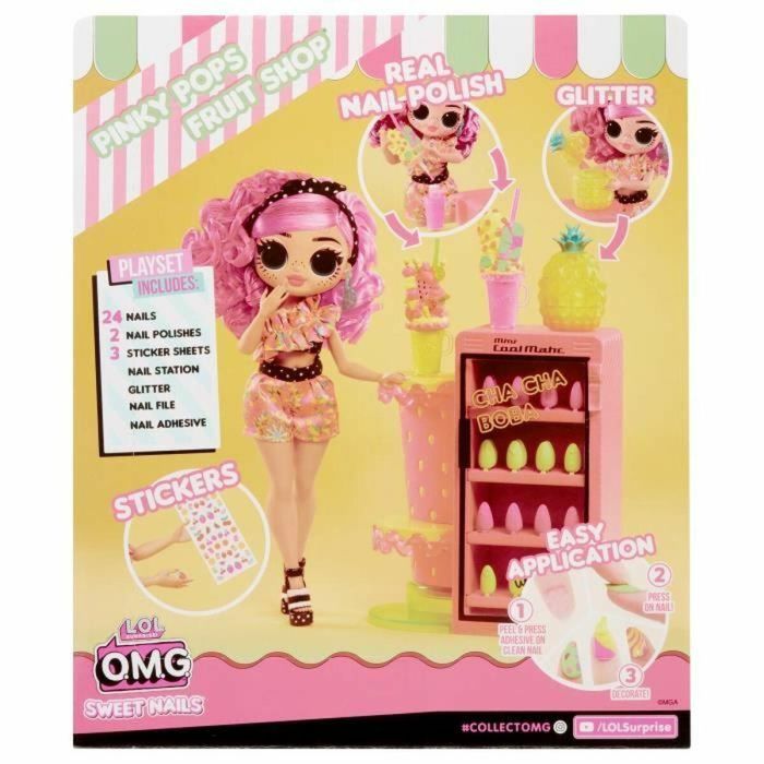 L.O.L. Surprise! LIT0035051503842 Muñeca de Moda OMG Sweet Nails Pinky Pops Fruit Shop Barra de Uñas para Niñas 4+ años 1